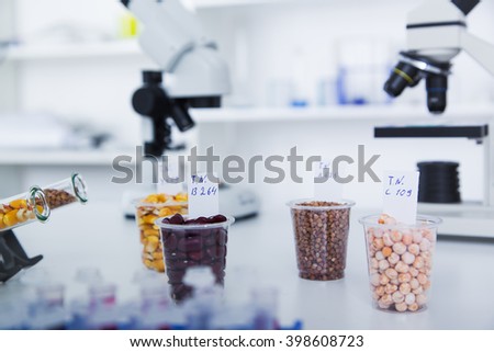 Chemical Laboratory of the Food supply . Food in laboratory, dna modify .