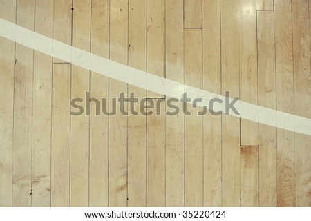 Close up detail of a hardwood basketball court for background