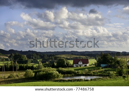 Agritourism, village in north Poland, Baltic country