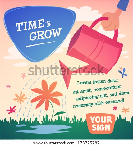 Watering flowers Vector illustration Watering flowers Vector illustration