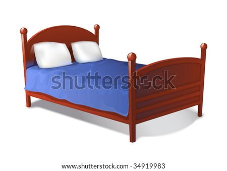 Bed (vector) - stock vector