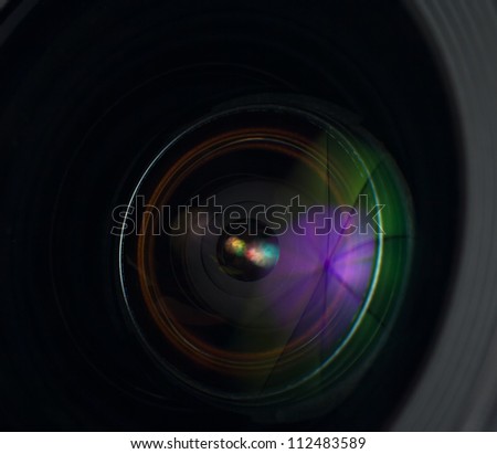Photo Camera lens close-up