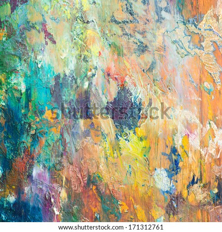 Colorful Background Made Oil Paints On A Wooden Background