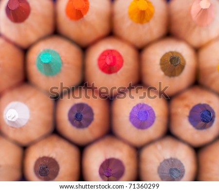 Close-up Color pencils. Texture or background.