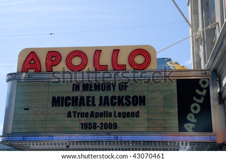 NEW YORK CITY - JULY 5:  Sign outside of Apollo Theater saying \