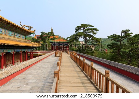 Chinese ancient palace building in classic Ming dynasty architecture in Chengde - China ( Putuo Zongcheng Hebei )