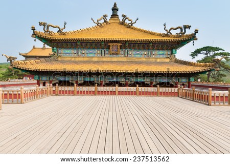 Chinese ancient palace building in classic Ming dynasty architecture in Chengde - China ( Putuo Zongcheng Hebei )