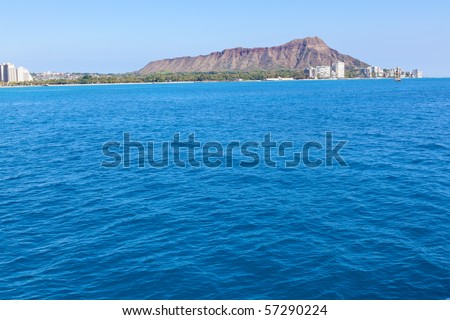 Waikiki beach and Diamond Head crater on the island of Oahu, Hawaii