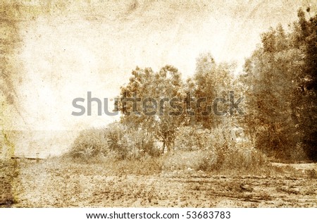 Rural scenery. Photo in vintage image style.