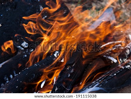 Background of Flames and Glowing Embers
