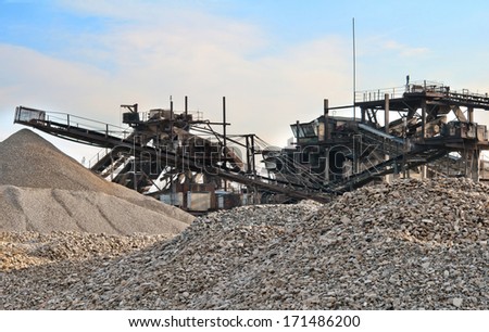 conveyors in a stone quarry