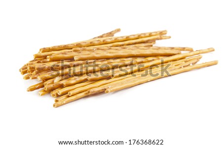 salty sticks isolated on white