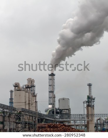 chemical plant for the processing of chipboard of a furniture factory