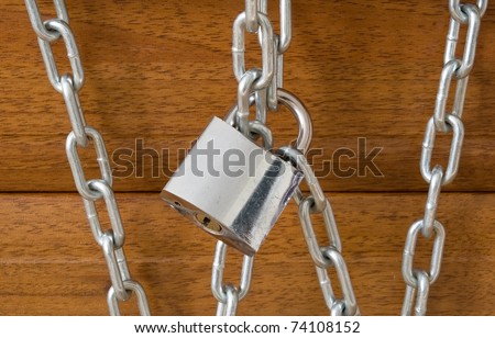 wooden gate locked in chains