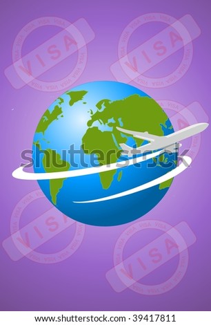 Cheap International Travel An illustration of an airplane flying around the world
