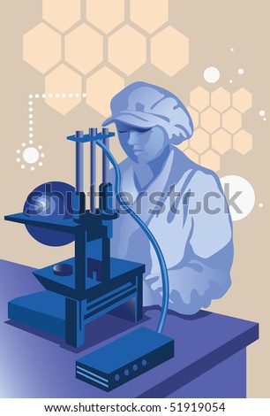 An image of a woman working in a laboratory with some laboratory instrument