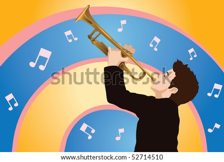 An image showing a man playing trumpet