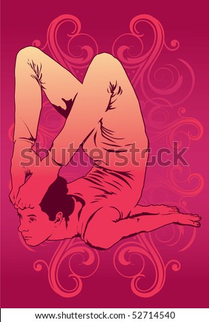 an image showing a man in a yoga posture where the soles of the feet are resting on the head