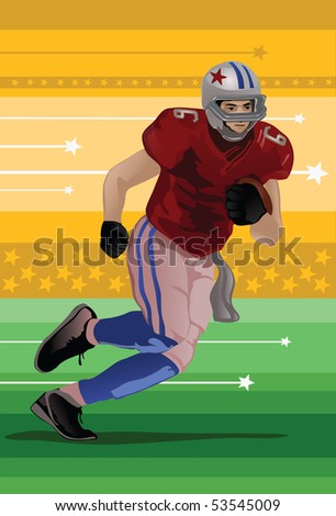 football players running. a football player (running