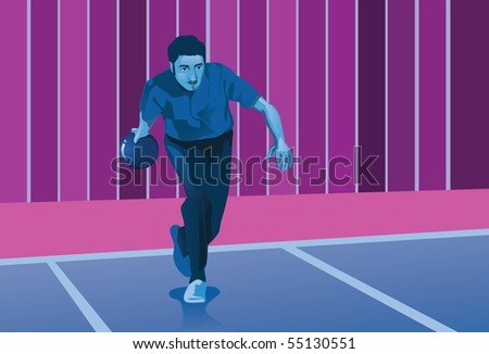 An image of a bowler who is throwing his bowling in the bowling alley