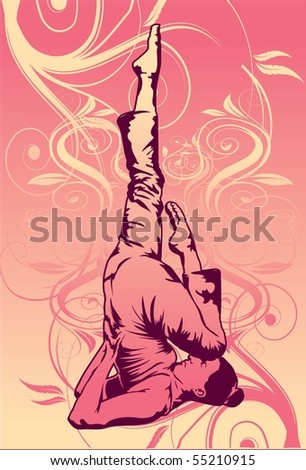 Image of a lady who is performing a yoga move.