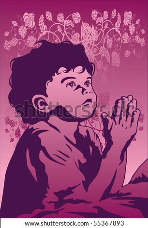 An image of young boy who is praying for the god for guidance
