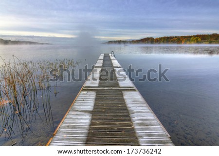 Frozen Swedish bridge in October month