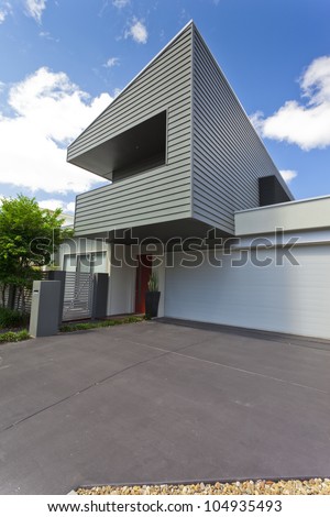 Modern Australian house front, vertical