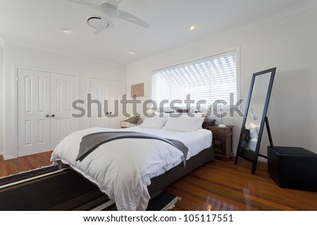Stylish double bedroom in modern Australian home