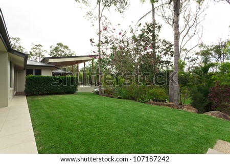 Beautiful backyard in stylish Australian home