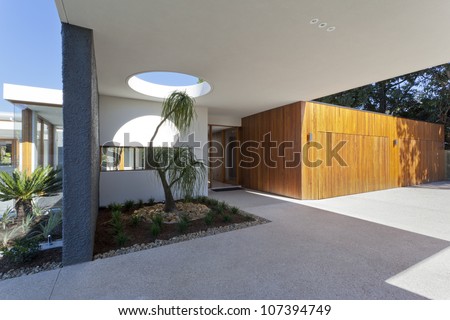 Modern Australian house front and entrance