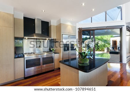 Dining Area And Kitchen In Stylish Australian Home