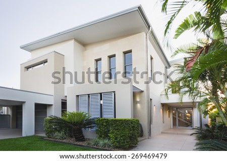 Contemporary house exterior on the Gold Coast, Queensland, Australia
