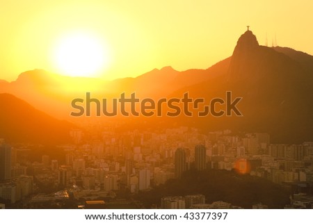 sunset views of Jesus and Corcovado from Sugar Loaf Mountain