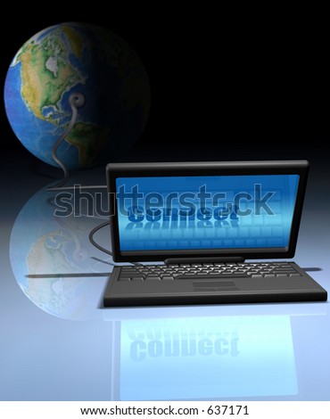 Laptop world connected