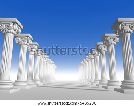 Conceptual ionic-style Greek architecture - 3d render