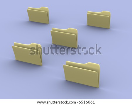 Conceptual computer folders icon - 3d render
