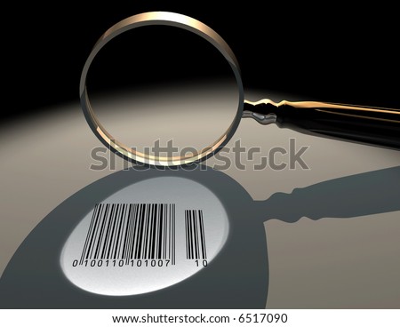 3d barcode image. and a arcode - 3d render