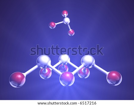 Conceptual model of molecular structure - rendered in 3d