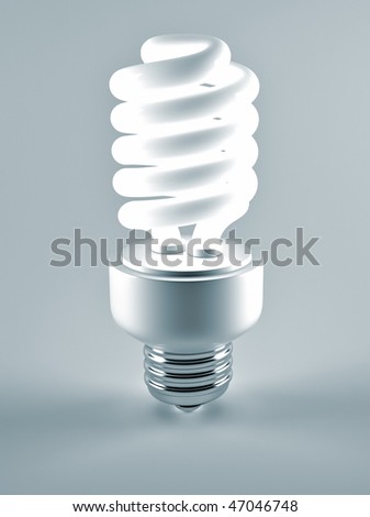 Close up of fluorescent light bulb - 3d render illustration