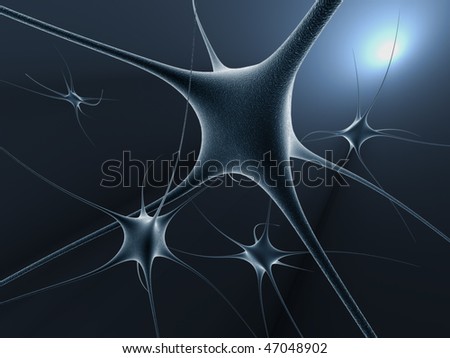 3d rendered illustration of neuron cells network