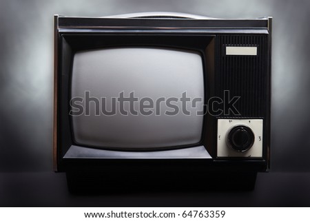 Retro television equipment blank display screen