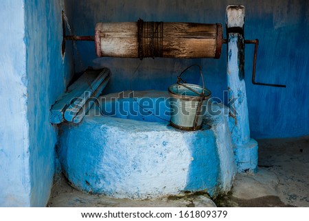 Typical water well in moldovian village, Moldova