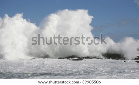 waves hitting rocks