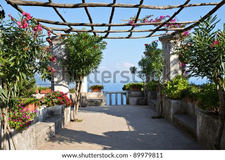 Mediterranean Garden at a villa in Ravello, Campania, Italy