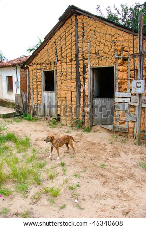 Mud house in Brazil village