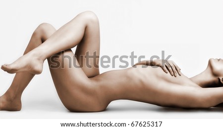 Ideal woman`s naked body