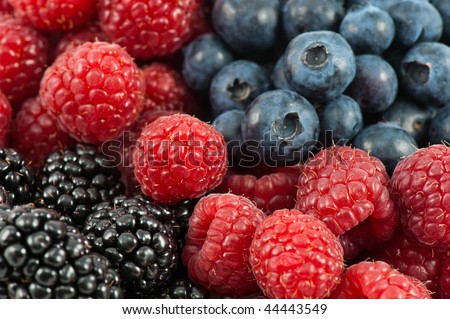 berry mix of raspberries, blackberries and blueberries