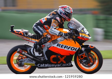 VALENCIA - SPAIN, NOVEMBER 10: Spanish rider Marc Marquez during practice at 2012 Generali MotoGP of Valencia on November 10, 2012