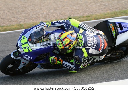 JEREZ - SPAIN, MAY 4: Italian Yamaha rider Valentino Rossi during practice at 2013 Bwin MotoGP of Spain at Jerez circuit on May 4, 2013